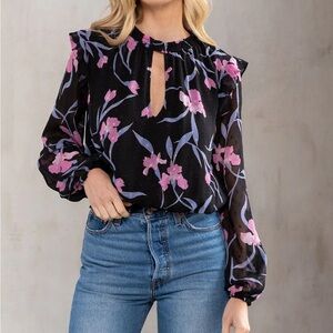 Love Stitch • Floral Chiffon Blouse